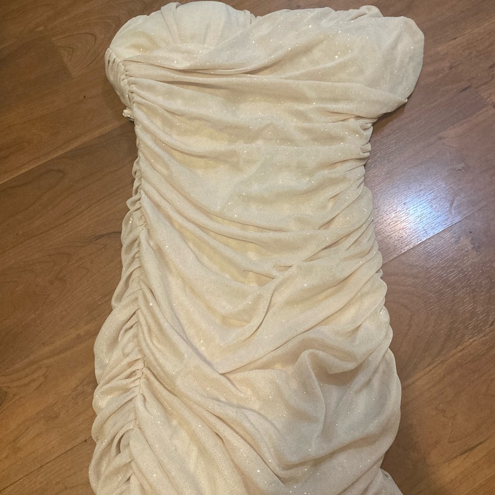 Creme Strapless Dress